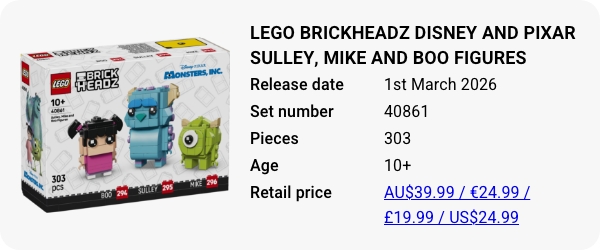40861 LEGO BrickHeadz Disney and Pixar Sulley, Mike and Boo Figures