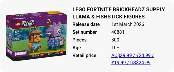 40881 LEGO Fortnite BrickHeadz Supply Llama & Fishstick Figures
