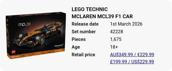 42228 LEGO Technic McLaren MCL39 F1 Car