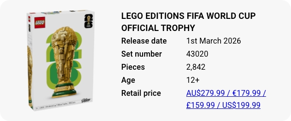 43020 LEGO Editions FIFA World Cup Official Trophy