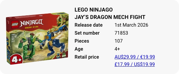 71853 LEGO NINJAGO Jay’s Dragon Mech Fight