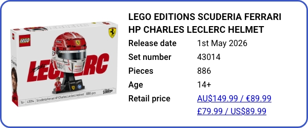 43014 LEGO Editions Scuderia Ferrari HP Charles Leclerc Helmet B