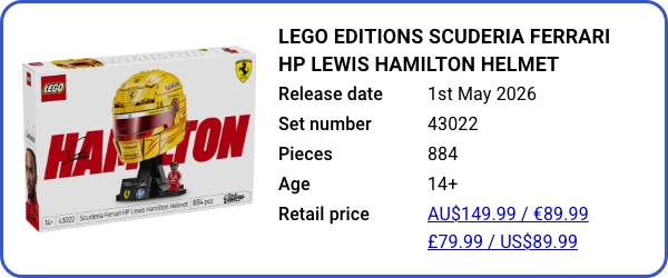 43022 - LEGO Editions Scuderia Ferrari HP Lewis Hamilton Helmet B