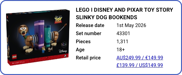 43301 LEGO ǀ Disney and Pixar Toy Story Slinky Dog Bookends B