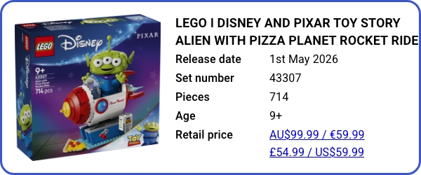 43307 LEGO ǀ Disney and Pixar Toy Story Alien with Pizza Planet Rocket Ride B
