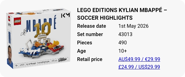 43013 LEGO Editions Kylian Mbappé – Soccer Highlights W