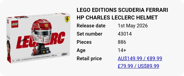43014 LEGO Editions Scuderia Ferrari HP Charles Leclerc Helmet W