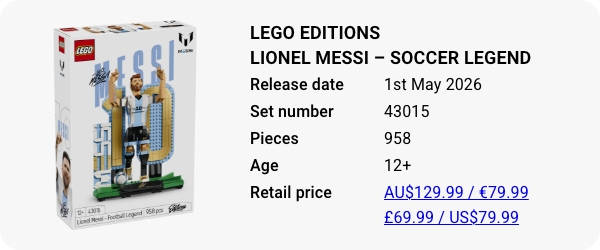 43015 LEGO Editions Lionel Messi – Soccer Legend W