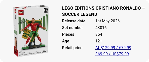 43016 LEGO Editions Cristiano Ronaldo – Soccer Legend W