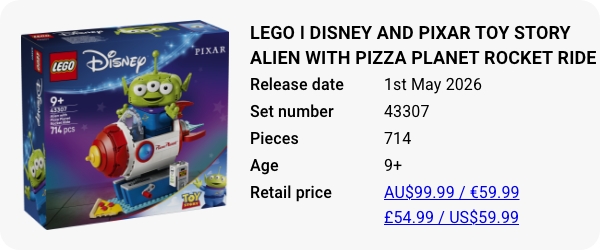 43307 LEGO ǀ Disney and Pixar Toy Story Alien with Pizza Planet Rocket Ride W
