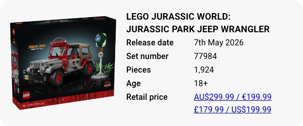 77984 LEGO Jurassic World- Jurassic Park Jeep Wrangler W