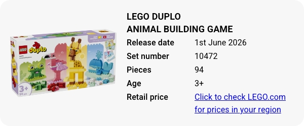 10472 LEGO DUPLO Animal Building Game