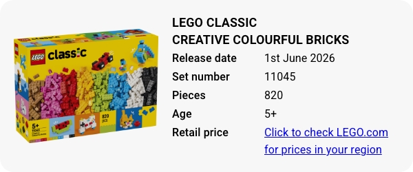 11045 LEGO Classic Creative Colourful Bricks