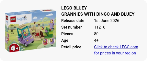 11216 LEGO Bluey Grannies with Bingo and Bluey