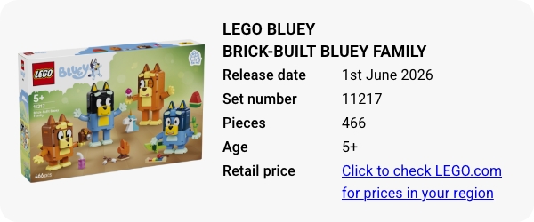 11217 LEGO Bluey Brick-Built Bluey Family