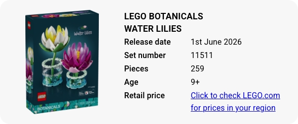 11511 LEGO Botanicals Water Lilies