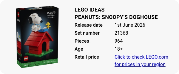 21368 LEGO Ideas Peanuts- Snoopy’s Doghouse