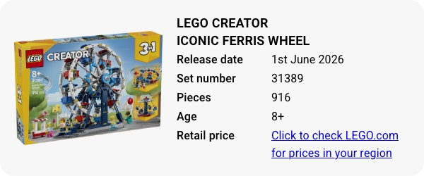 31389 LEGO Creator Iconic Ferris Wheel