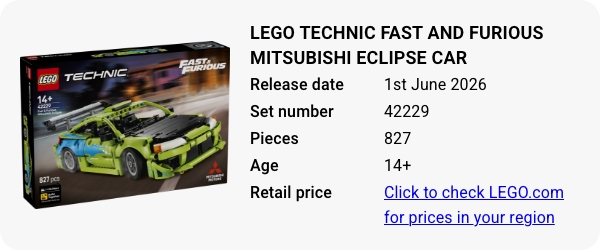 42229 LEGO Technic Fast and Furious Mitsubishi Eclipse Car