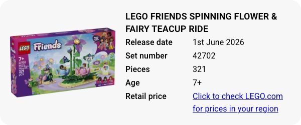 42702 LEGO Friends Spinning Flower & Fairy Teacup Ride