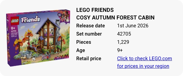 42705 LEGO Friends Cosy Autumn Forest Cabin