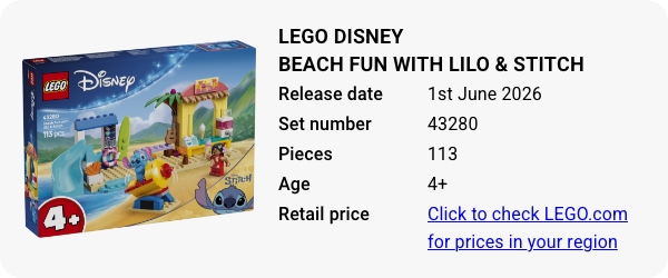 43280 LEGO Disney Beach Fun with Lilo & Stitch