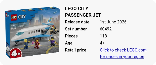 60492 LEGO City Passenger Jet