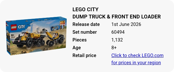 60494 LEGO City Dump Truck & Front End Loader