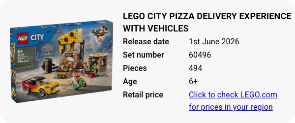 60496 LEGO City Pizza Delivery Experience with Vehicles