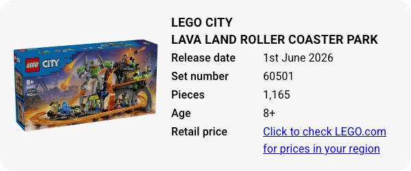 60501 LEGO City Lava Land Roller Coaster Park