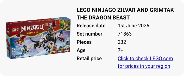 71863 LEGO NINJAGO Zilvar and Grimtak the Dragon Beast