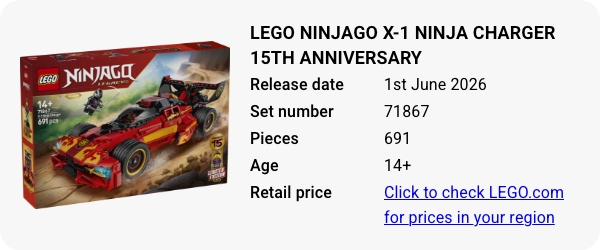 71867 LEGO NINJAGO X-1 Ninja Charger 15th Anniversary