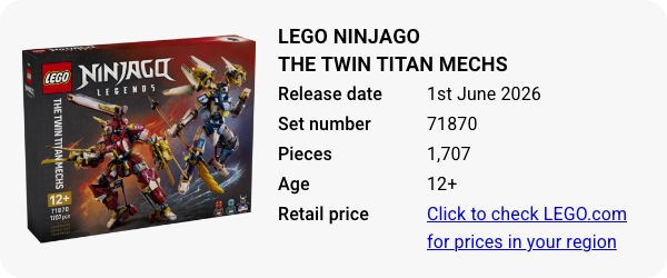 71870 LEGO NINJAGO The Twin Titan Mechs