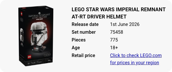 75458 LEGO Star Wars Imperial Remnant AT-RT Driver Helmet