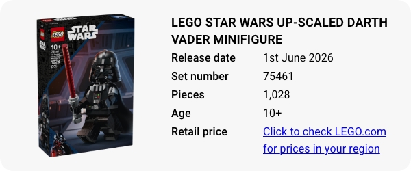 75461 LEGO Star Wars Up-Scaled Darth Vader Minifigure