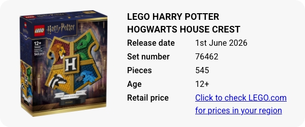 76462 LEGO Harry Potter Hogwarts House Crest