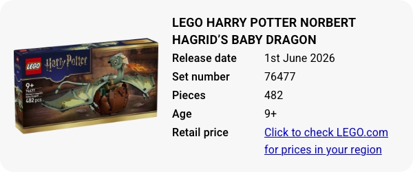76477 LEGO Harry Potter Norbert Hagrid’s Baby Dragon