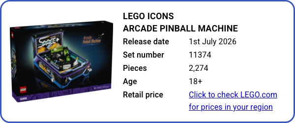 11374 LEGO Icons Arcade Pinball Machine B