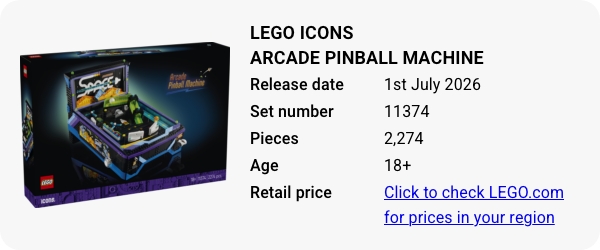 11374 LEGO Icons Arcade Pinball Machine w