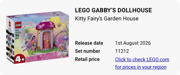 11212 LEGO Gabby’s Dollhouse Kitty Fairy’s Garden House
