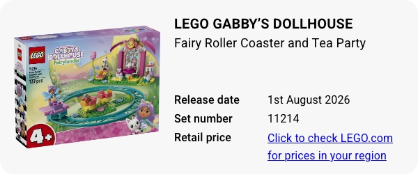 11214 LEGO Gabby’s Dollhouse Fairy Roller Coaster and Tea Party