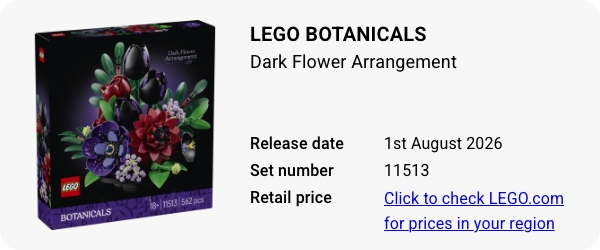 11513 LEGO Botanicals Dark Flower Arrangement