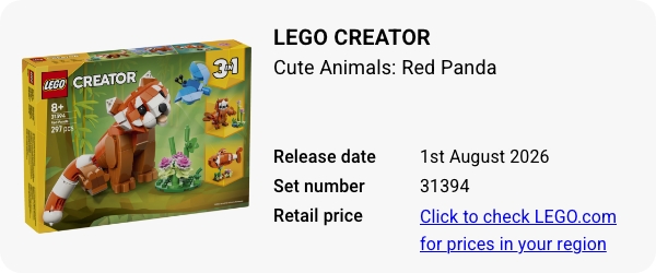 31394 LEGO Creator Cute Animals- Red Panda