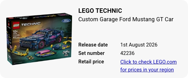 42236 LEGO Technic Custom Garage Ford Mustang GT Car