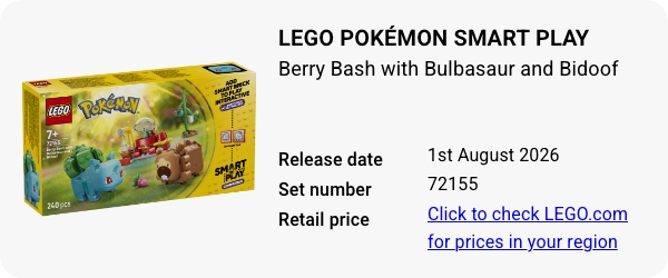 72155 LEGO Pokémon SMART Play- Berry Bash with Bulbasaur and Bidoof