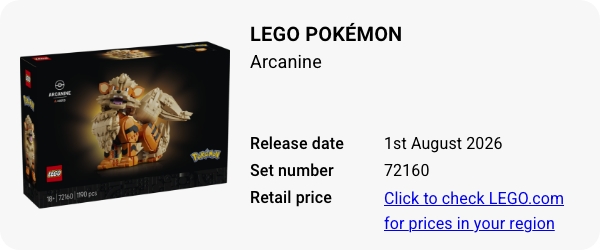 72160 LEGO Pokémon Arcanine