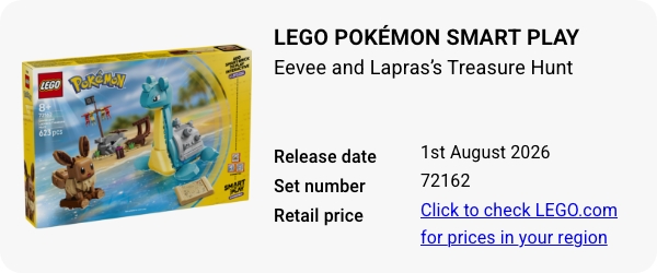 72162 LEGO Pokémon SMART Play- Eevee and Lapras’s Treasure Hunt