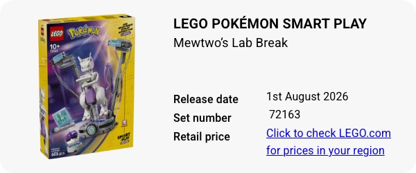 72163 LEGO Pokémon SMART Play- Mewtwo’s Lab Break