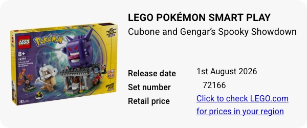 72166 LEGO Pokémon SMART Play- Cubone and Gengar’s Spooky Showdown