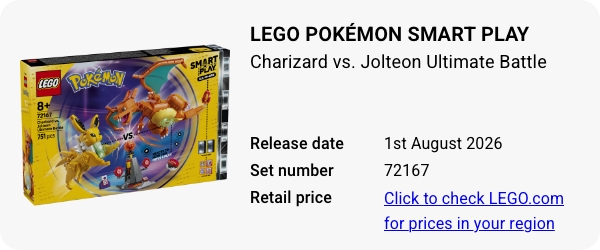 72167 LEGO Pokémon SMART Play- Charizard vs. Jolteon Ultimate Battle